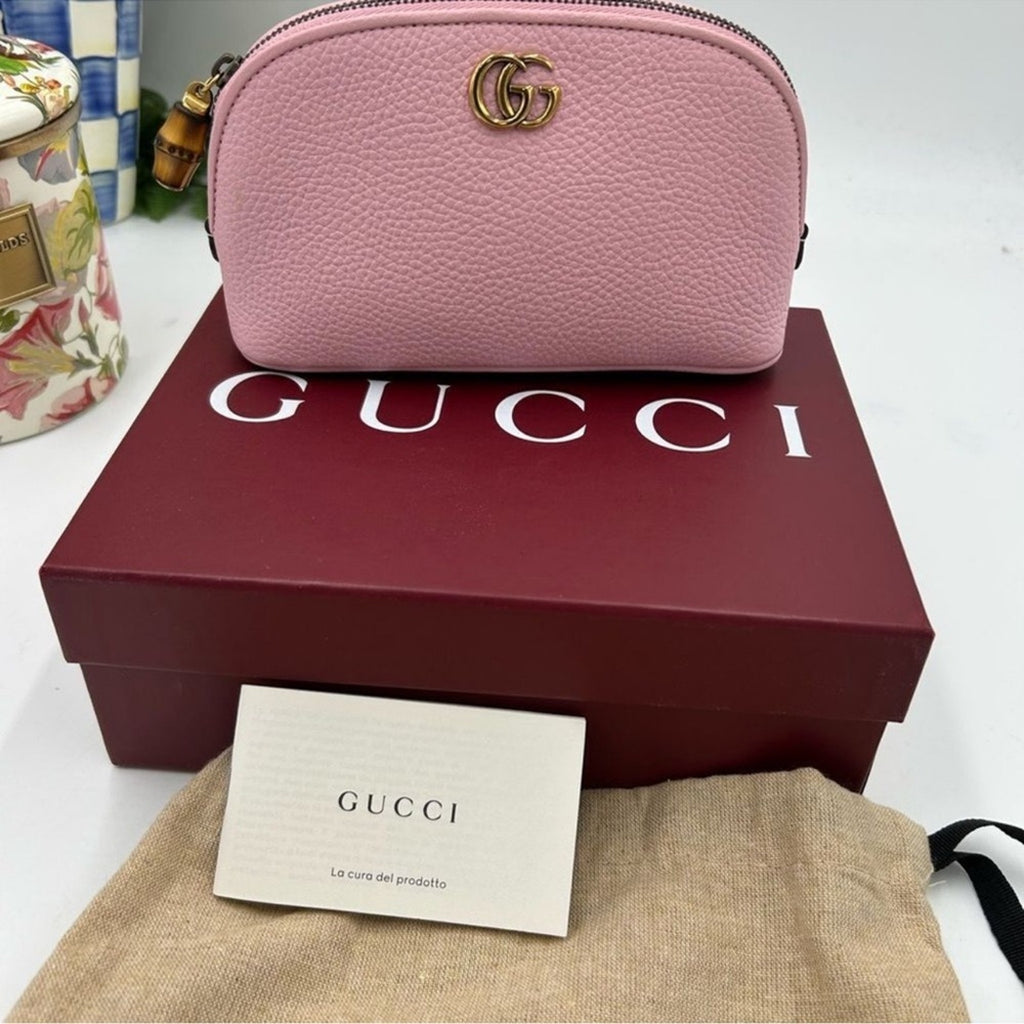 Women's pink Gucci, Marmont GG Beauty/ cosmetic case/second bag Made in Italy