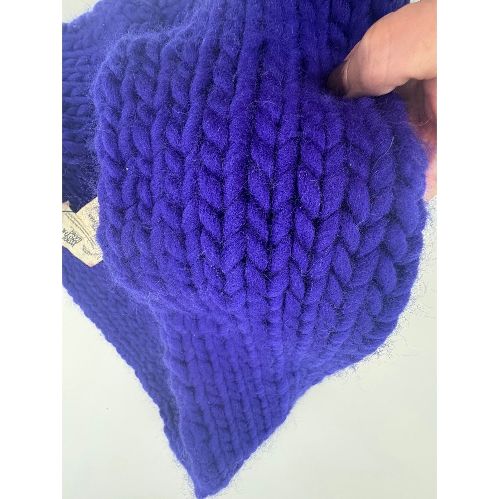 Wool and the Gang Blue 100% Peruvian Wool Hand Knitted Infinity Scarf
