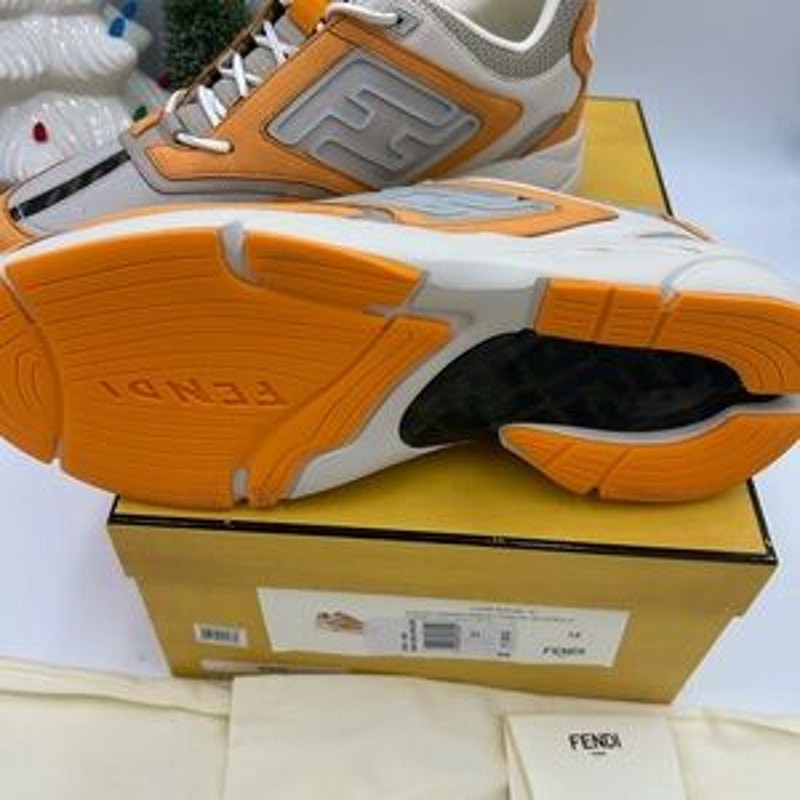 Fendi Men's FF logo textile runner sneakers size 12 made in Italy