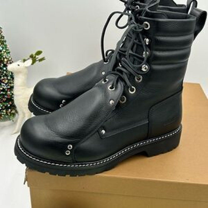 Men’s Burberry, leather lace guard ankle boots size 45 made in Italy