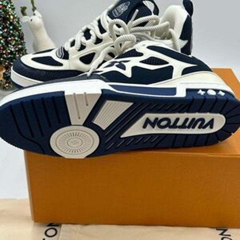 Men’s Louis Vuitton blue skate trainer sneakers size 11 fits 13 US made in Italy