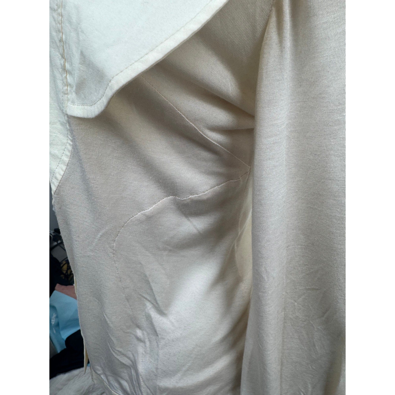 Bora Aksu Cream Ruffle Cotton Long Sleeve Button Front Blouse Size 10