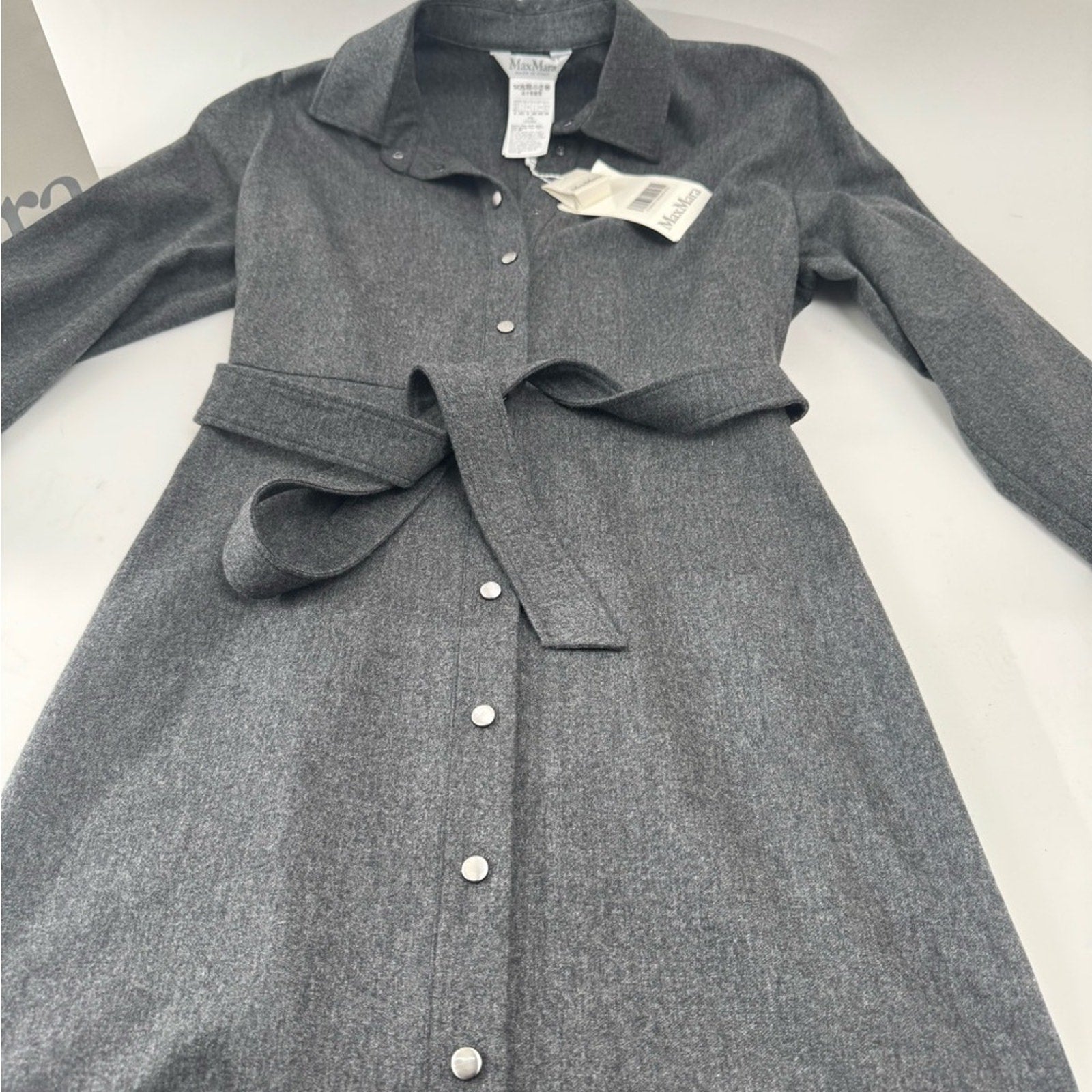 MaxMara Charcoal Wool Blend Fabric
