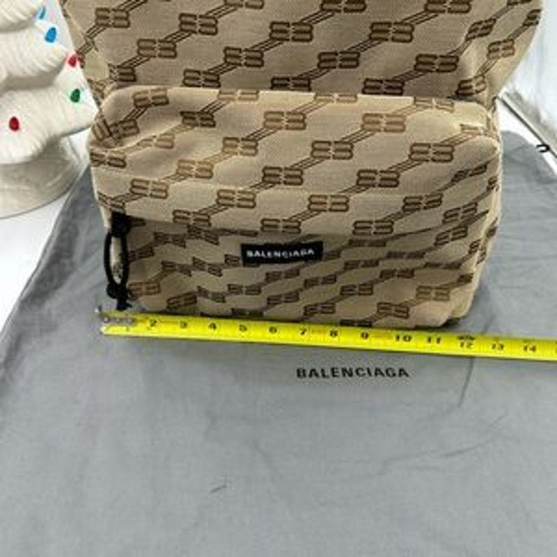 Unisex Balenciaga signature backpack in beige BB monogram coated canvas Italy