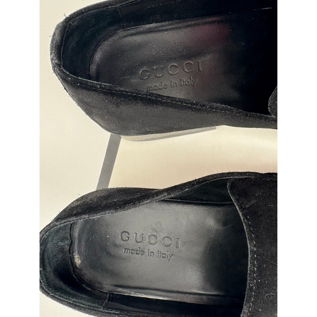 Gucci Unisex Tom Ford Black Suede Slip On Loafers Size M7.5 W9