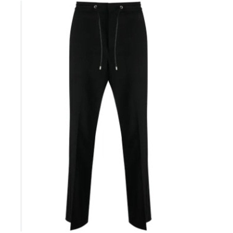 Men's Loewe NWT Black Piped-Trim Wool Track Pants Size 50