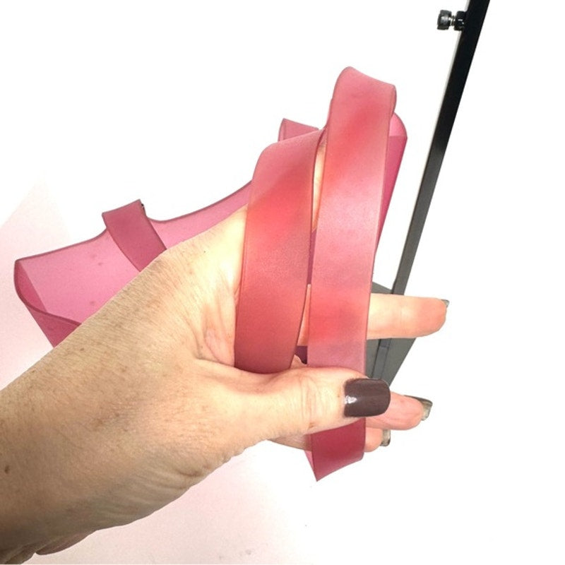 Chanel Pink Tote w/ Silver detail on strap in a neoprene, rubber like material