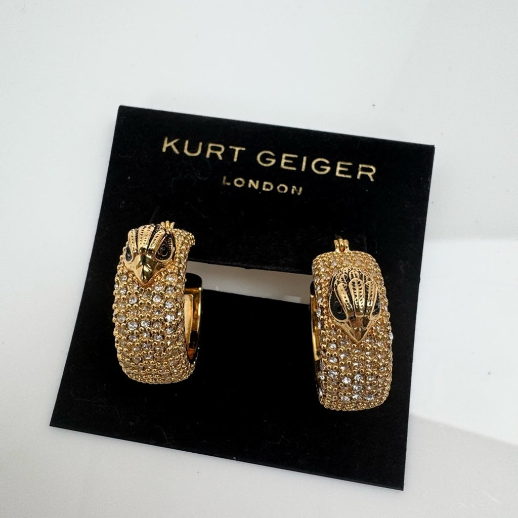 Kurt Geiger, Gold  plate Eagle hoops w/rhinestone embellishment throughout NWT’s