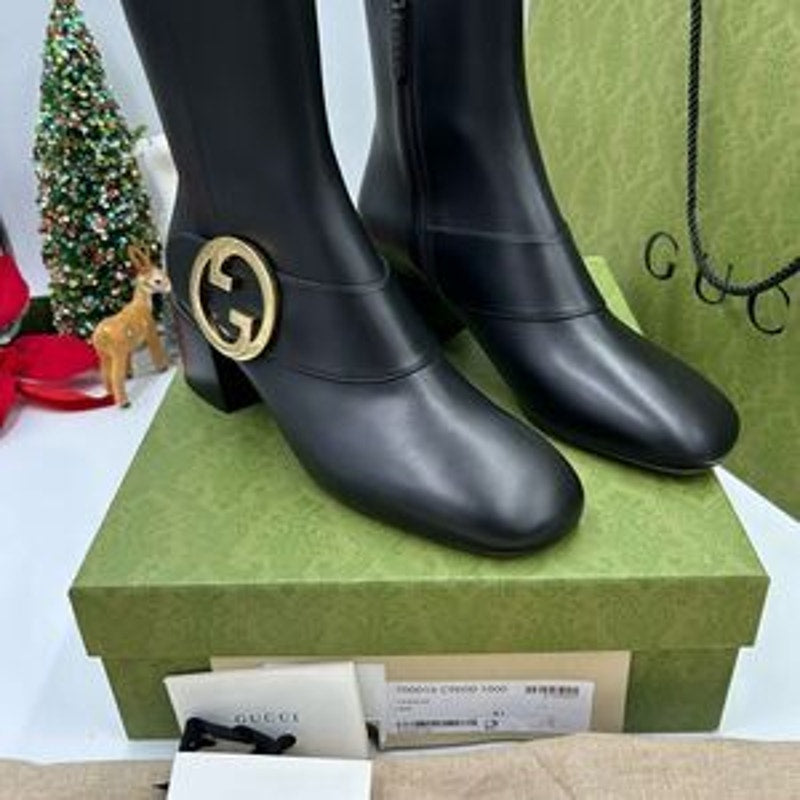 Women’s Gucci, Leather GG Blondie, 55 mm ankle boots size 41 made in Italy