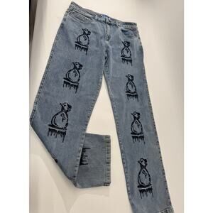 Men's C’est Bon Moneybag Graffiti Style Denim Jeans Size XL