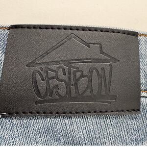 Men's C’est Bon Moneybag Graffiti Style Denim Jeans Size XL