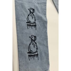 Men's C’est Bon Moneybag Graffiti Style Denim Jeans Size XL